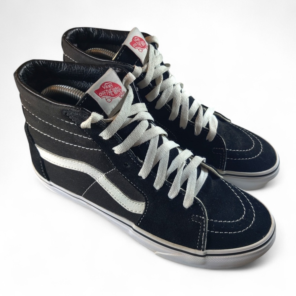 Vans Sk8-Hi Men 6.5 / Women 8 Shoes Black White Suede Skate Hi Top Classic